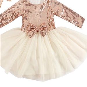 Toddler girls rose gold tulle dress